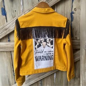 Morgan Wallen Jacket, Warning, Band Tee, Fringe, Handmade Custom, Country Music